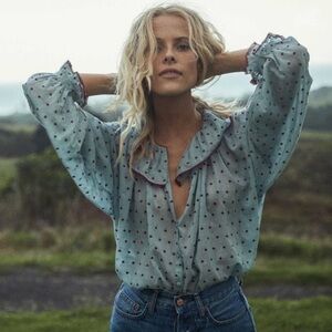 BNWT DOEN Gemma blouse swiss dot M